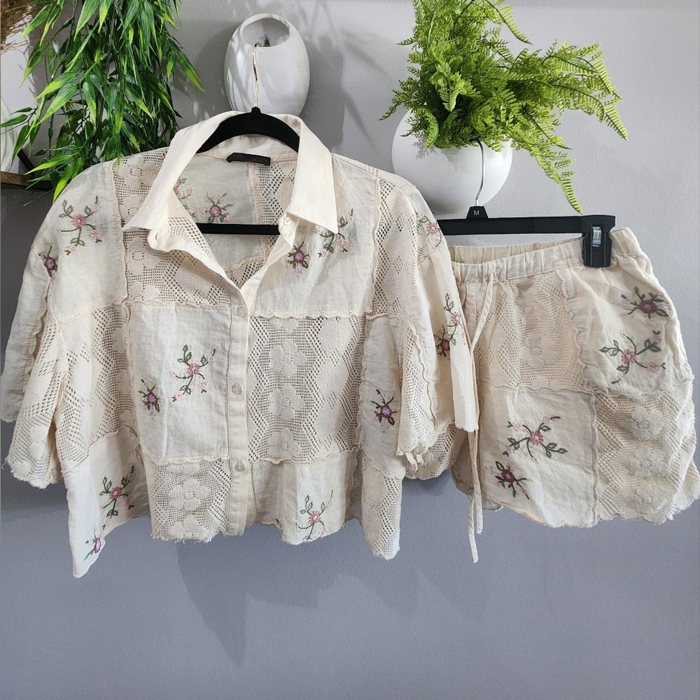Zara Embroidered Short Set
